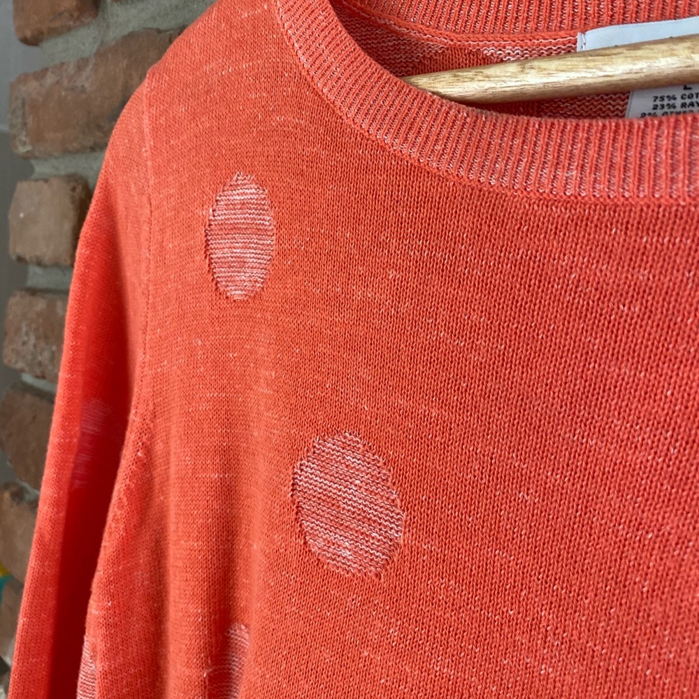 Coral Polka Dot sweater - Liz Claiborne
